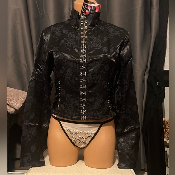 Coquette black Brocade jacket Medium NWT - Picture 2 of 14